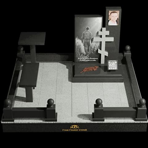 QR-код на гранитном комплексе с плитой