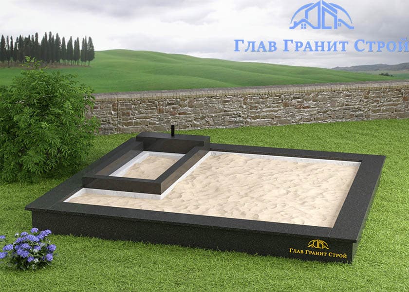 Засыпка грунта и песка внутри захоронения