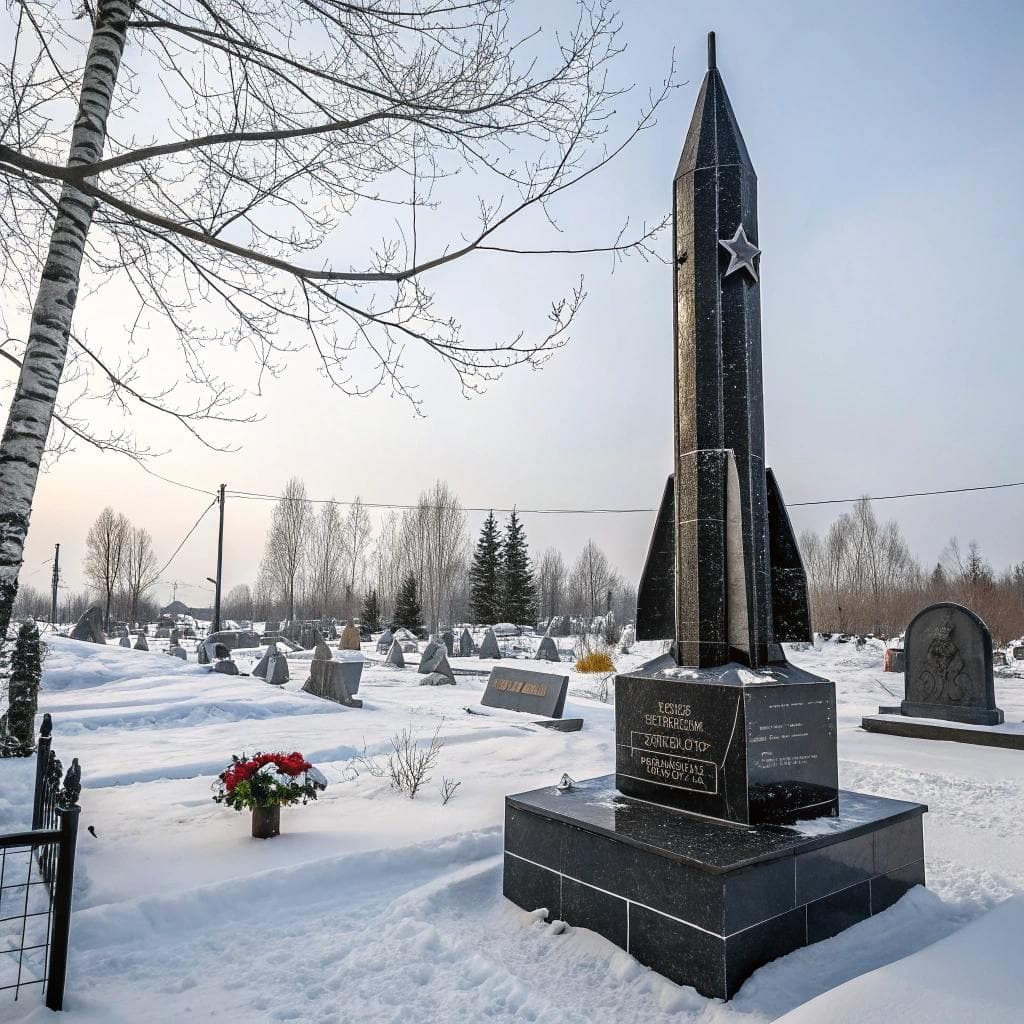 Высокий памятник, сгенерированный нейросетью