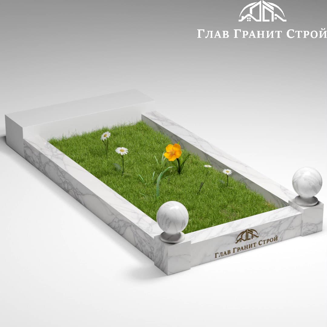 Цв03 Прямой с шарами цветник мрамор