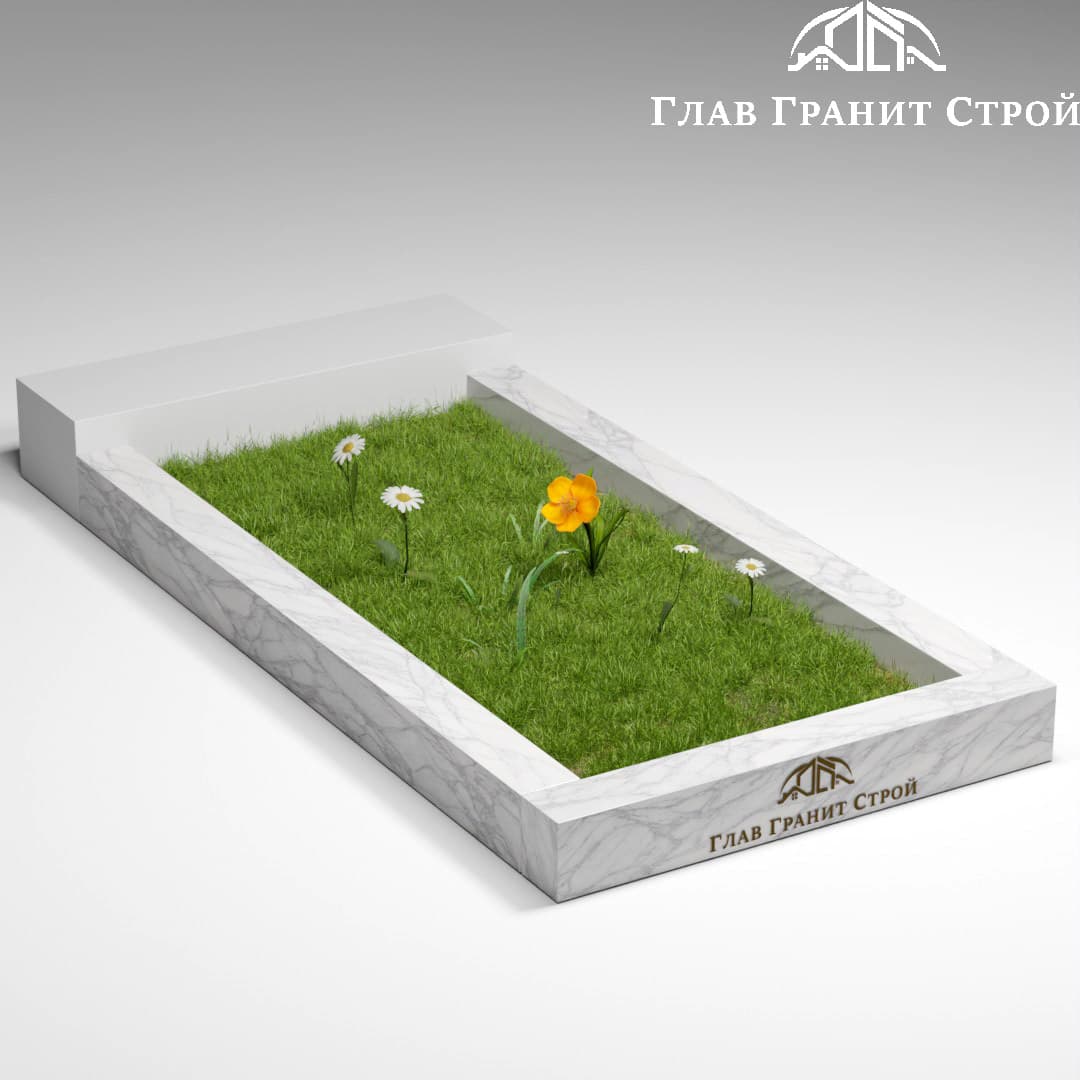 Цв01 Прямой цветник мрамор