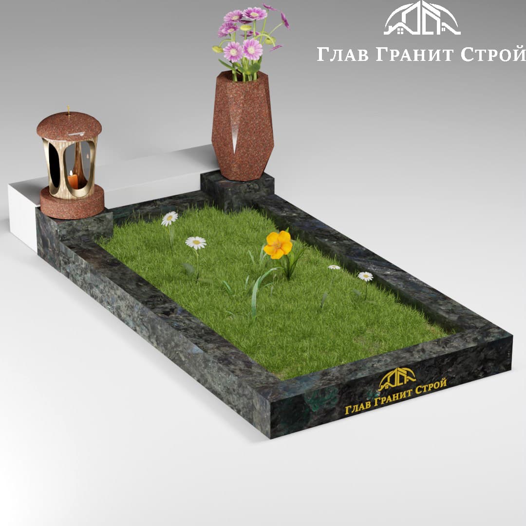 Цв02 Цветник с подставками лабрадорит