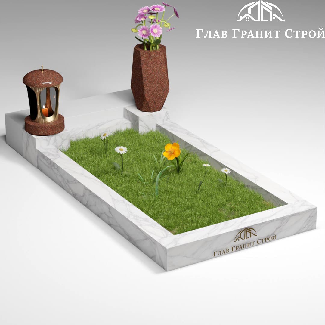 Цв02 Цветник с подставками мрамор