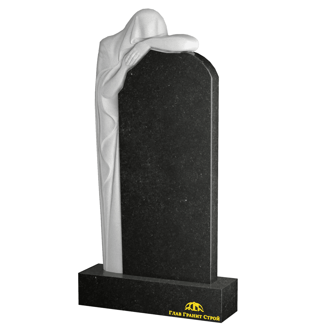 Памятник со Скорбящей из габбро-диабаза