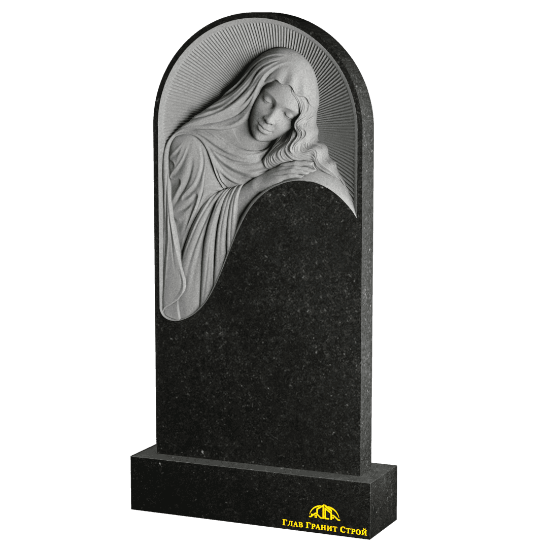 Р01-03 Памятник из габбро-диабаза с барельефом Скорбящей