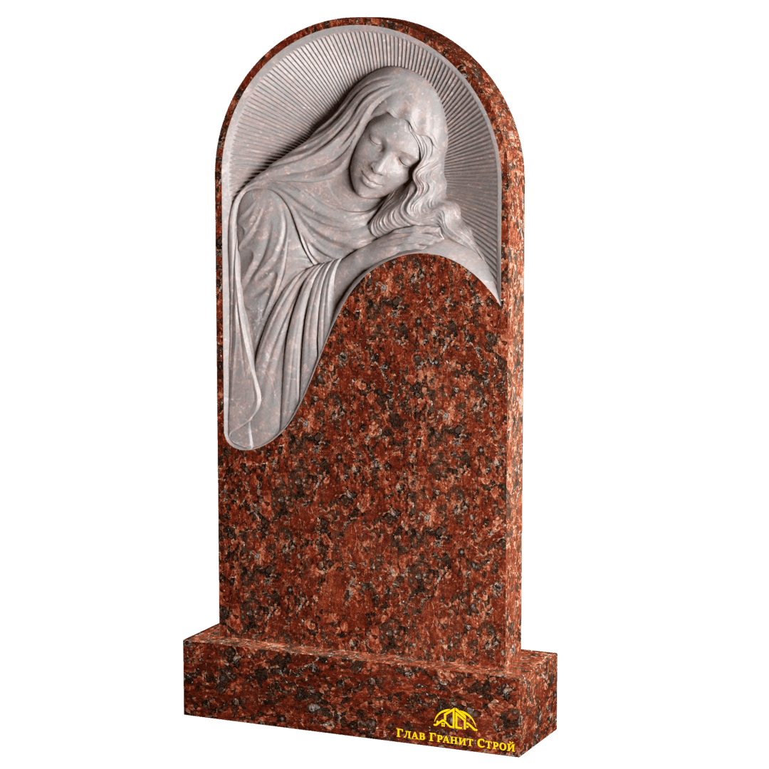 Р01-03 Памятник из капустинского с барельефом Скорбящей
