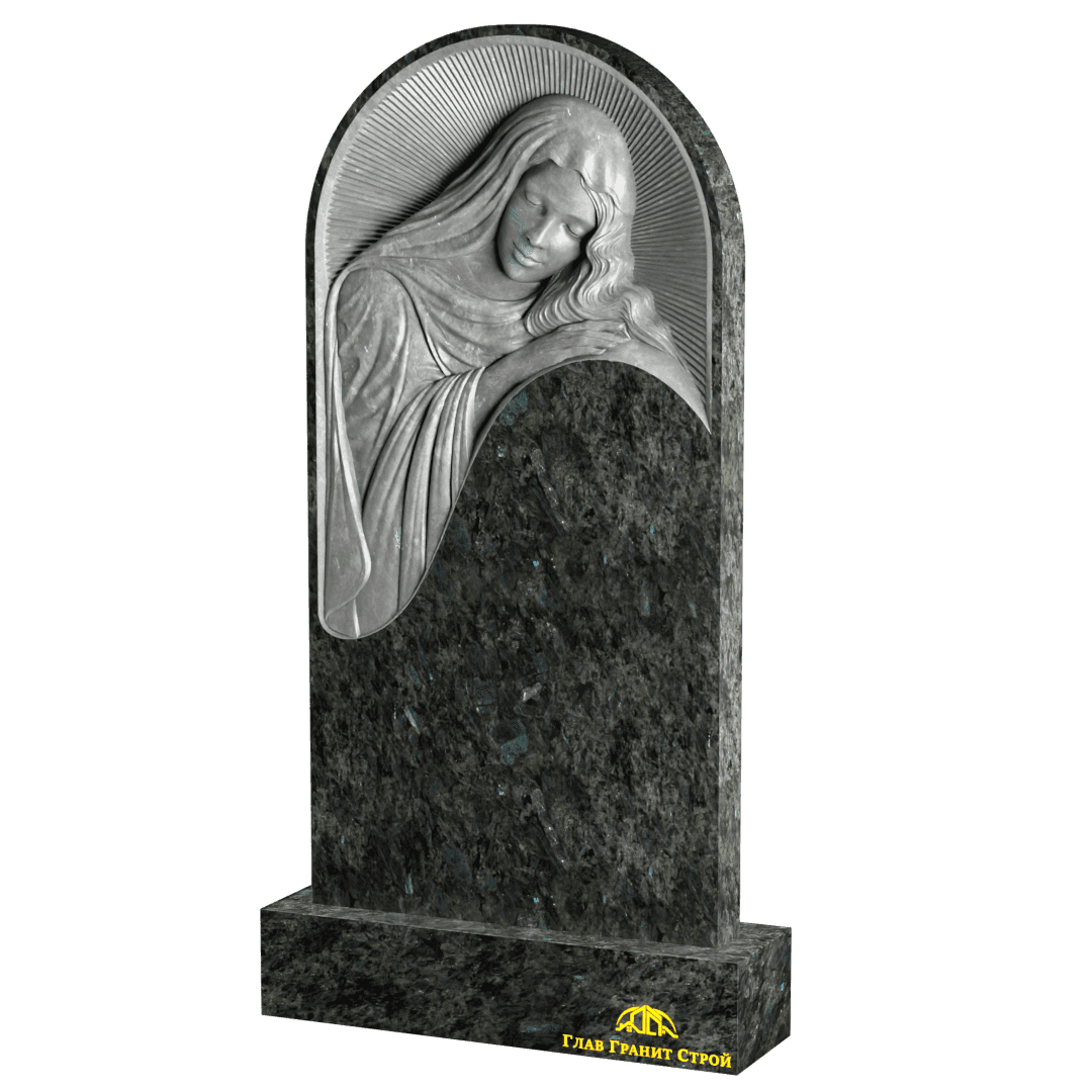 Р01-03 Памятник из лабрадорита барельефом Скорбящей