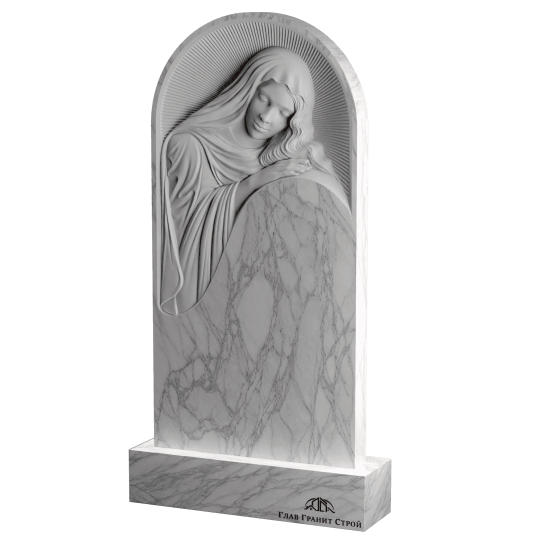 Р01-03 Памятник из мрамора с барельефом Скорбящей