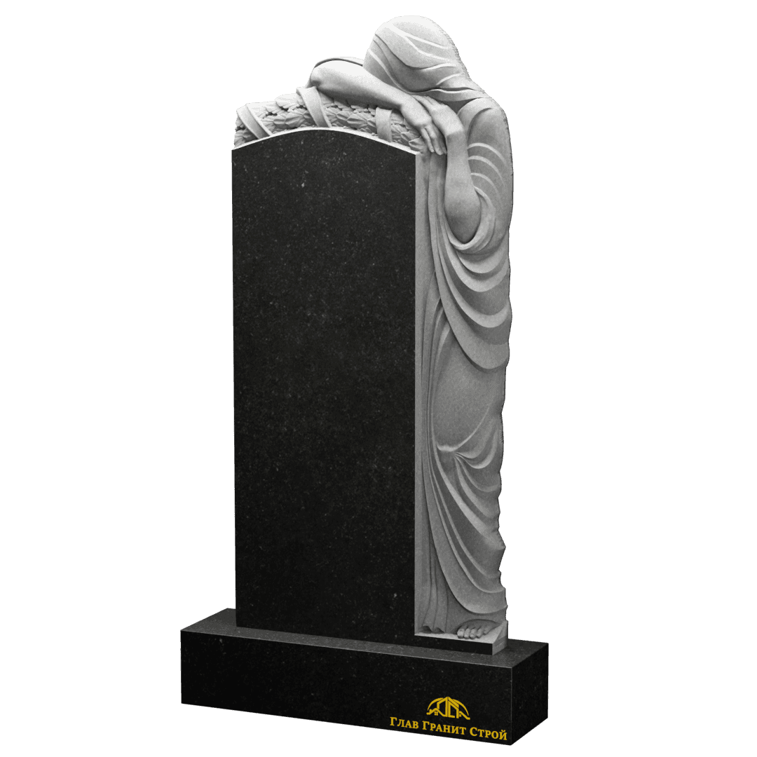 Р01-04 Памятник из габбро-диабаза со скорбящей справа