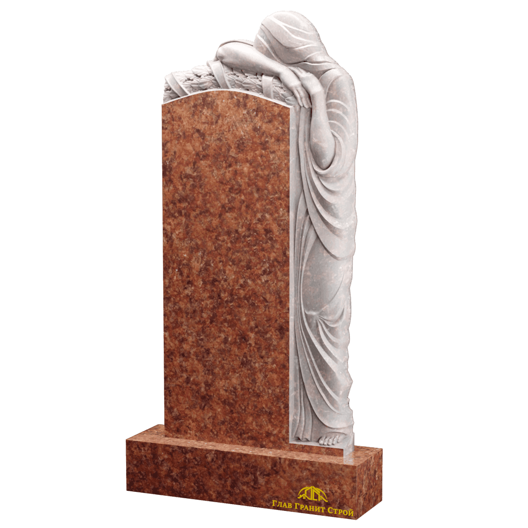 Р01-04 Памятник из лезниковского со скорбящей справа