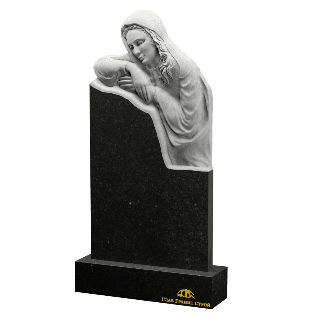 Р01-05 Памятник из габбро-диабаза со скорбящей в полроста