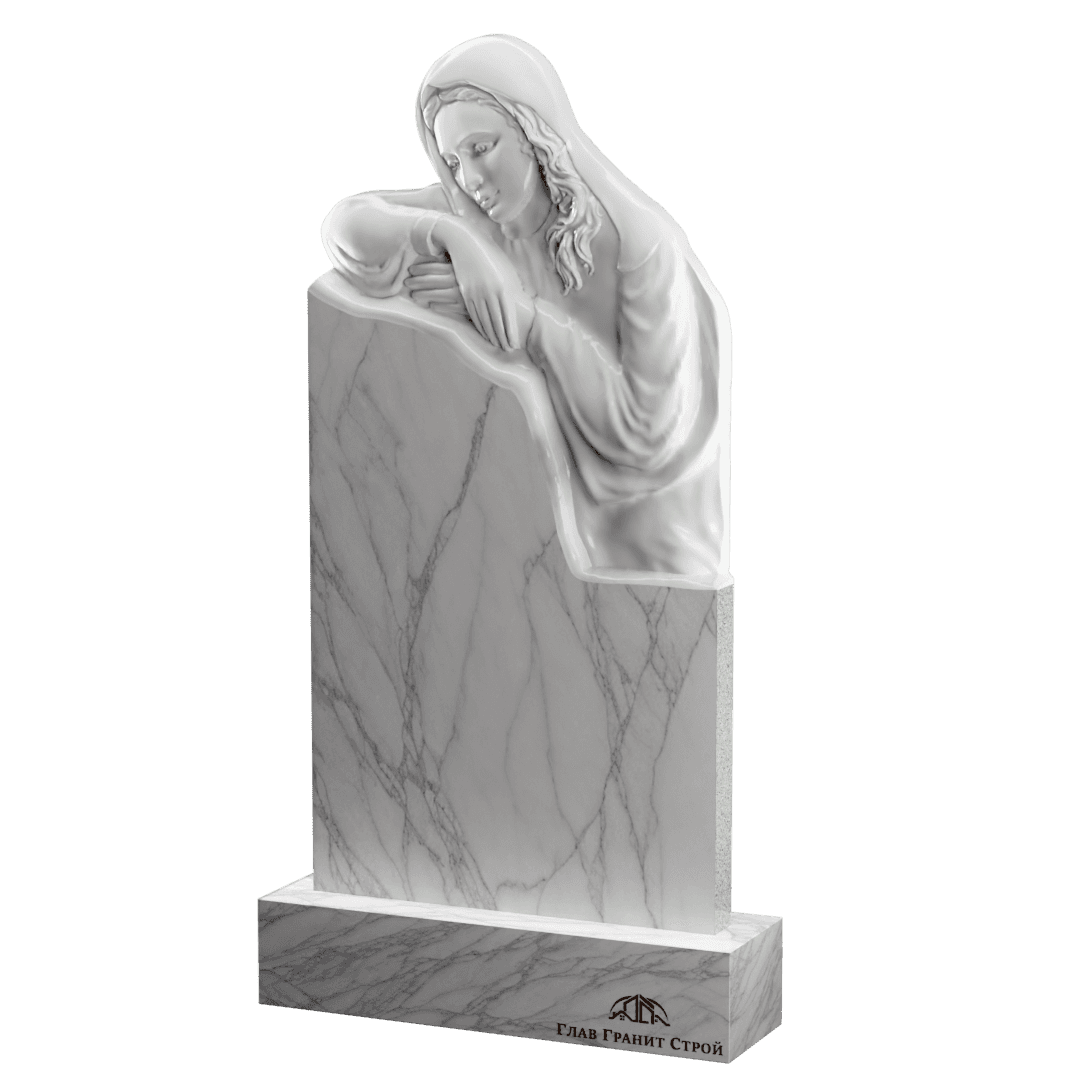 Р01-05 Памятник из мрамора со скорбящей в полроста