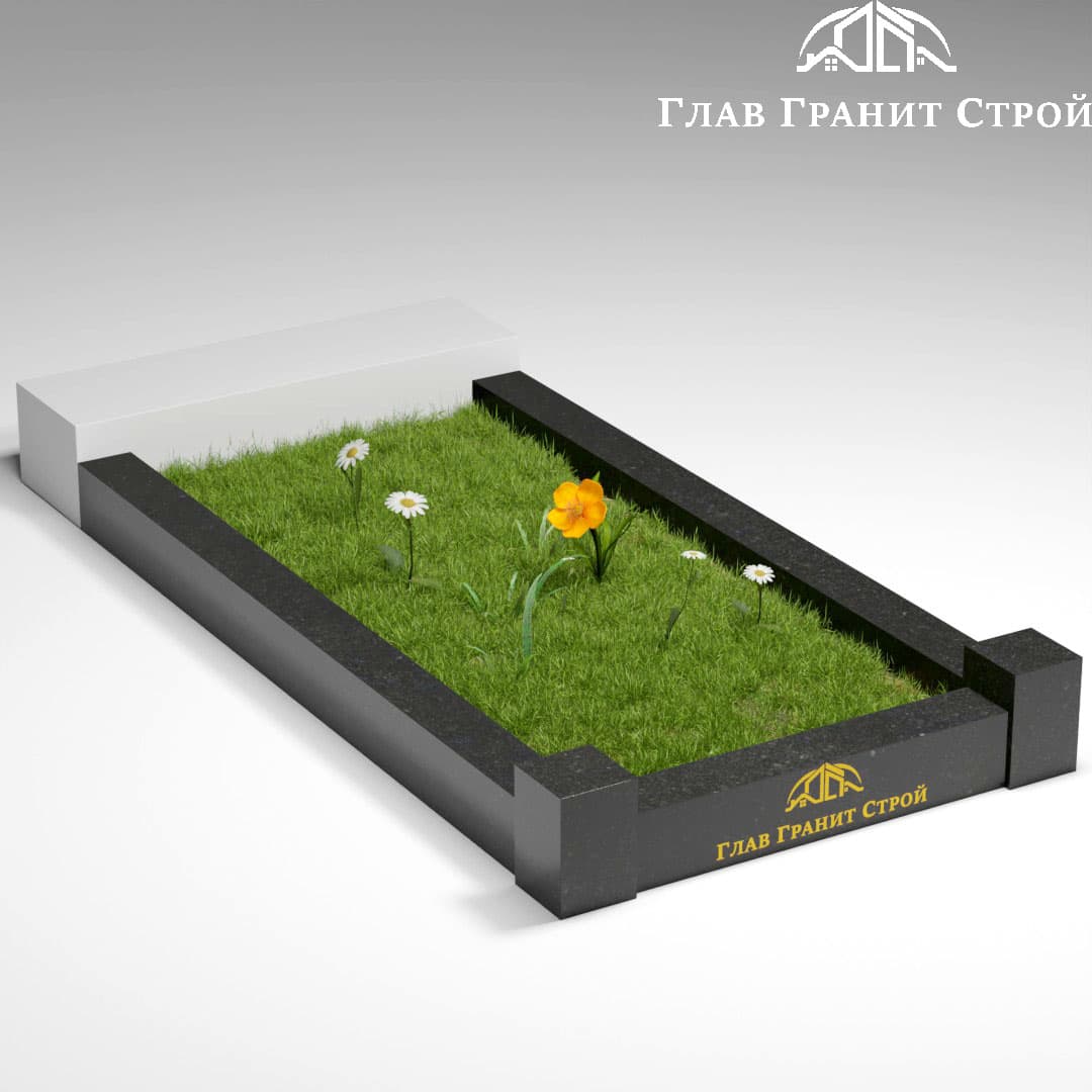 Цв04 Цветник со столбиками диабаз