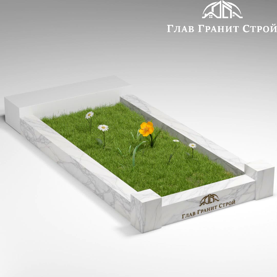 Цв04 Цветник со столбиками мрамор