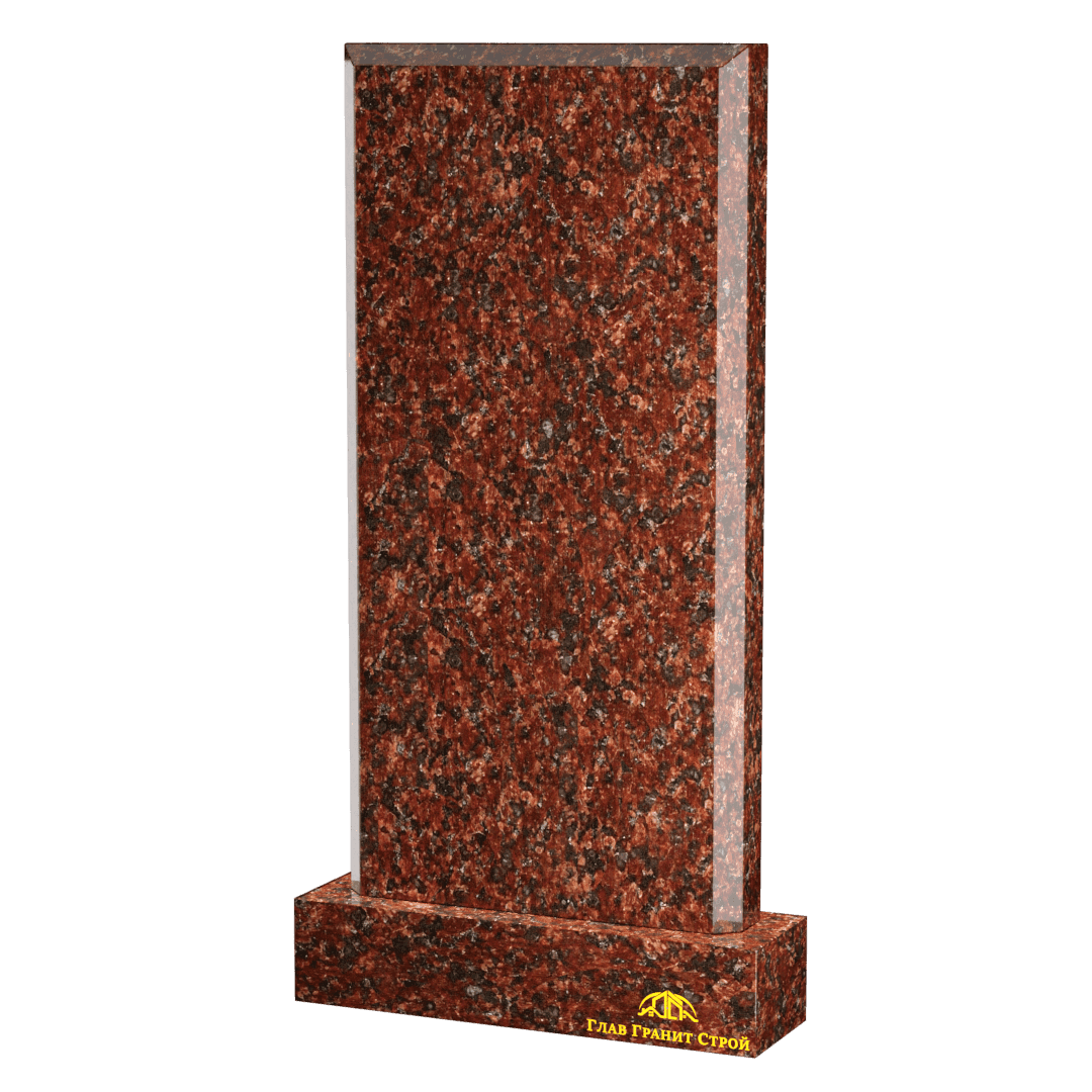 Прямоугольная стела с прямыми широкими фасками из капустинского гранита