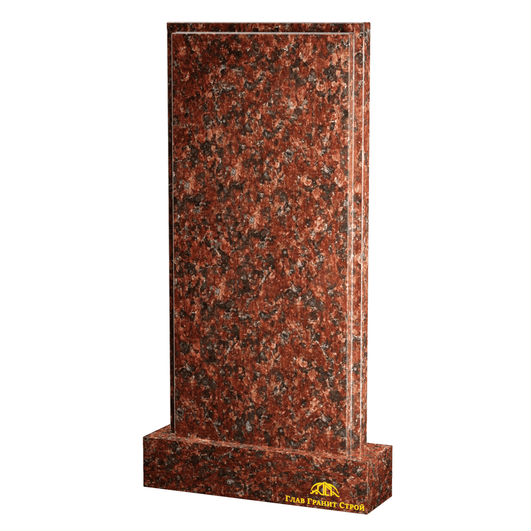 Прямоугольная стела из капустинского гранита с фигурными фасками