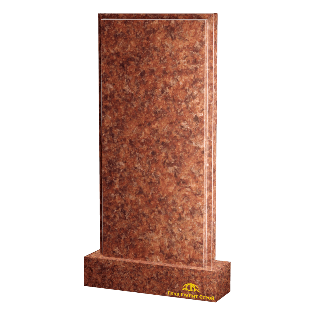 Прямоугольная стела из лезниковского гранита с фигурными фасками