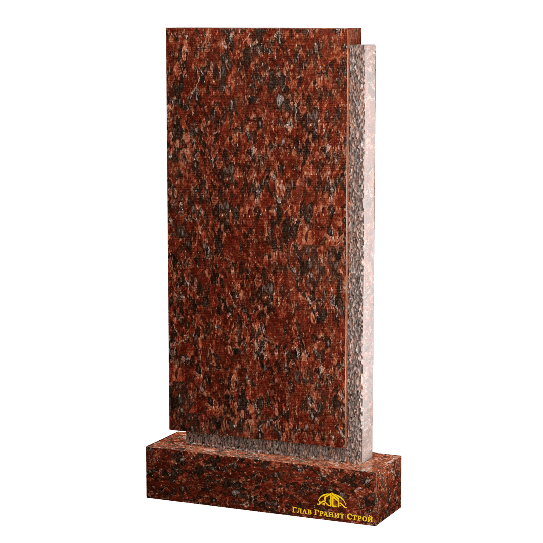 Прямоугольная стела из капустинского гранита с эффектом "корки"