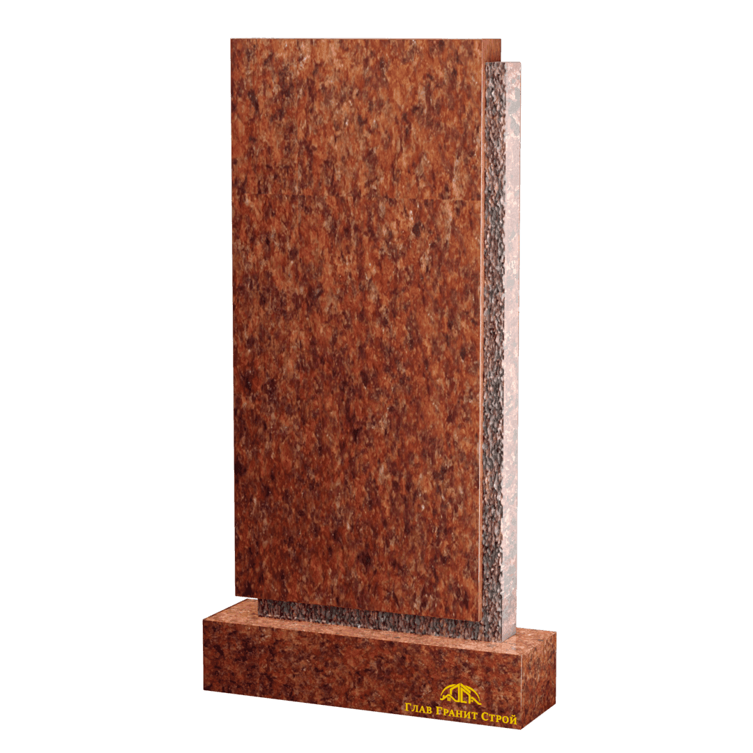 Прямоугольная стела из лезниковского гранита с эффектом "корки"