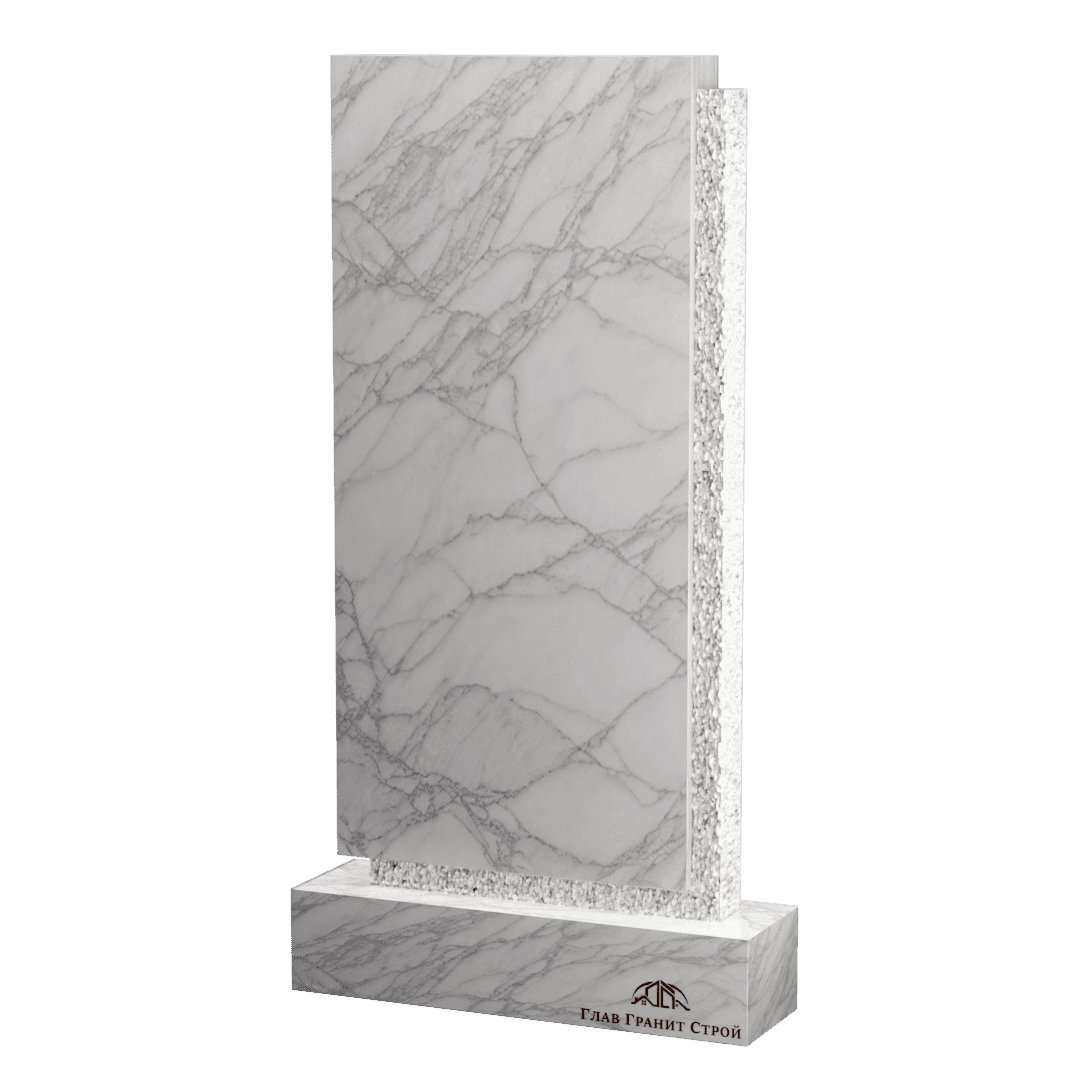 Прямоугольная стела из мрамора с эффектом "корки"