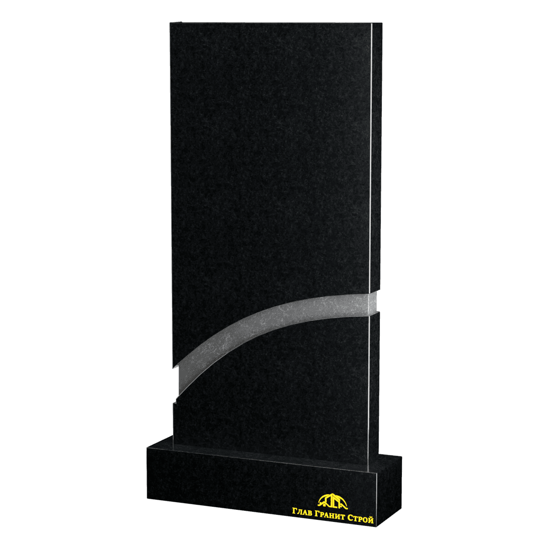 Прямоугольная стела из букинского гранита с белой полосой