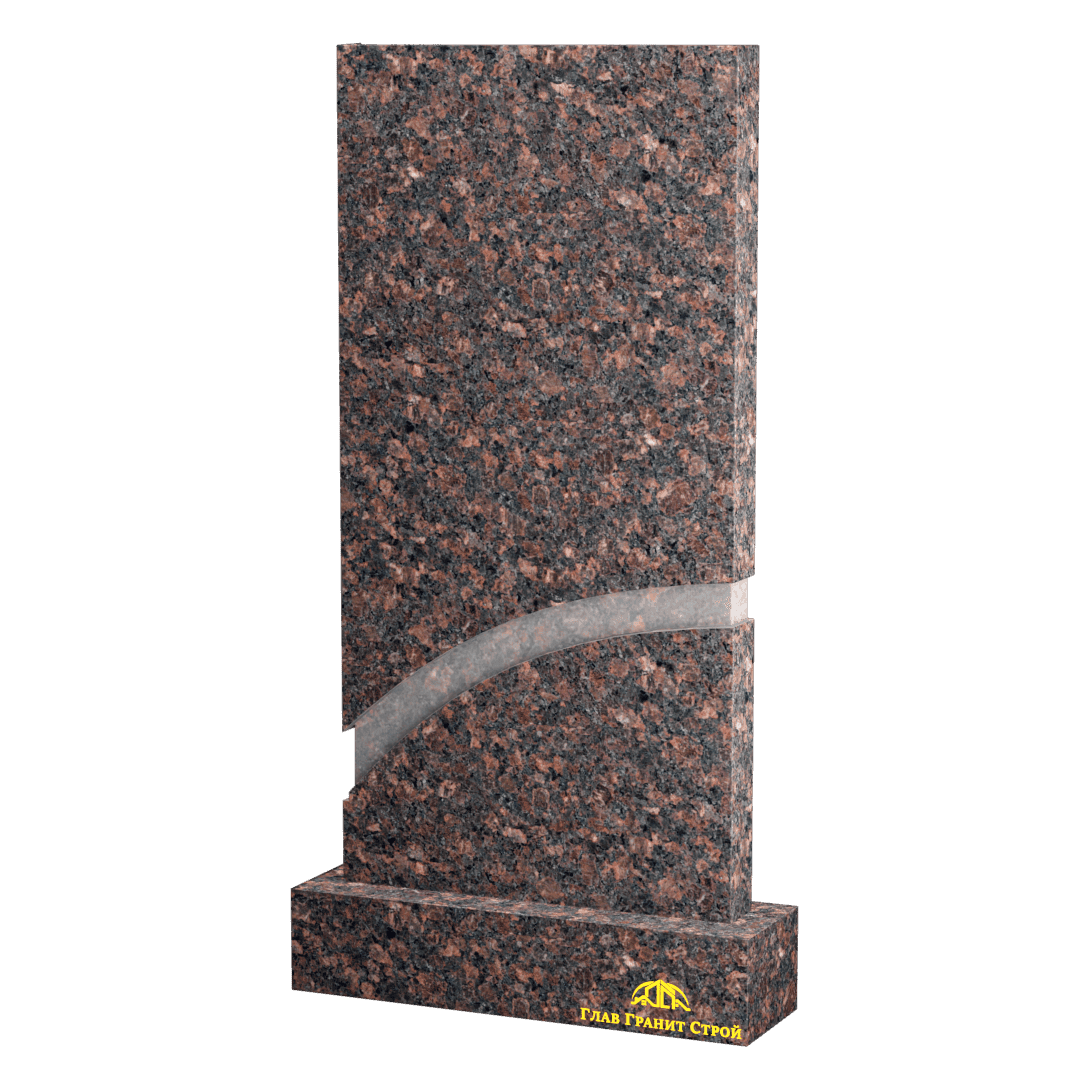 Прямоугольная стела из дымовского гранита с белой полосой