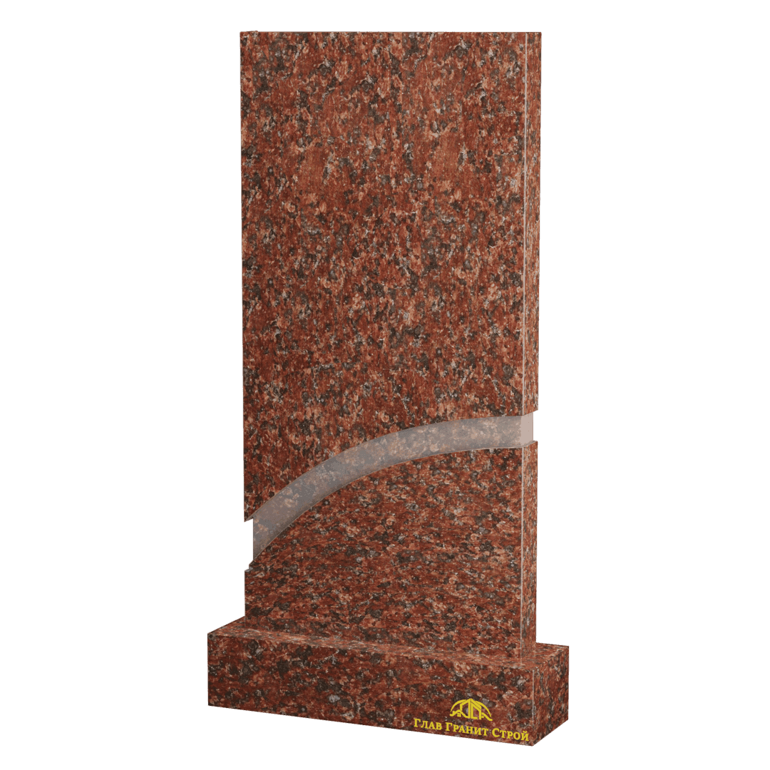Прямоугольная стела из капустинского гранита с белой полосой