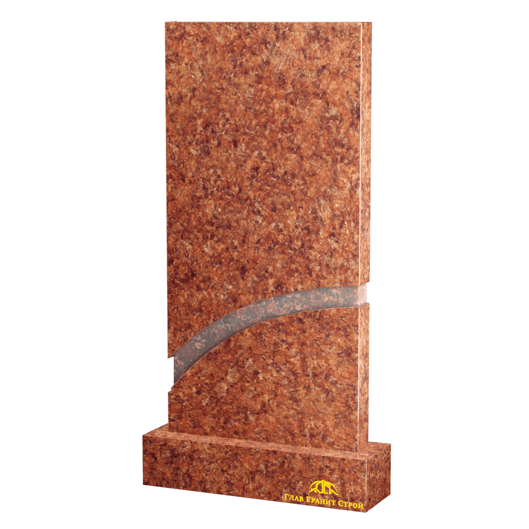 Прямоугольная стела из лезниковского гранита с белой полосой