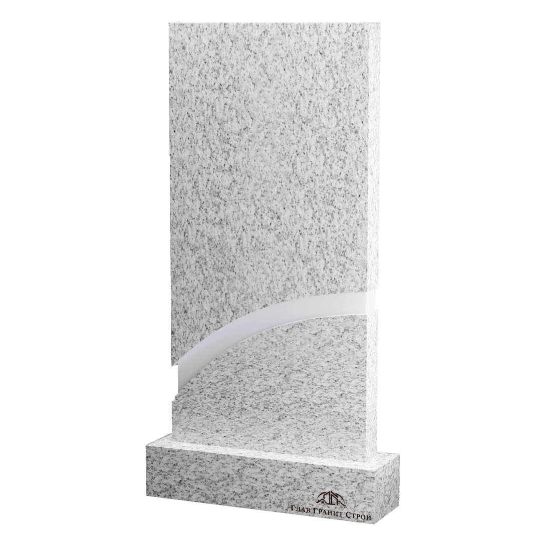 Прямоугольная стела из покостовского гранита с белой полосой