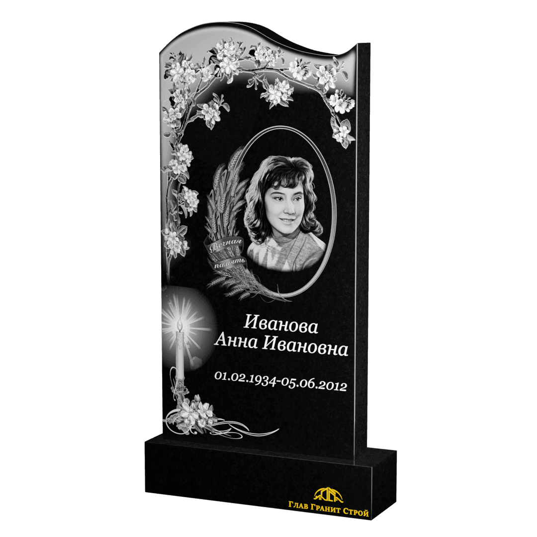 Волна из букинского гранита по контуру гравировки