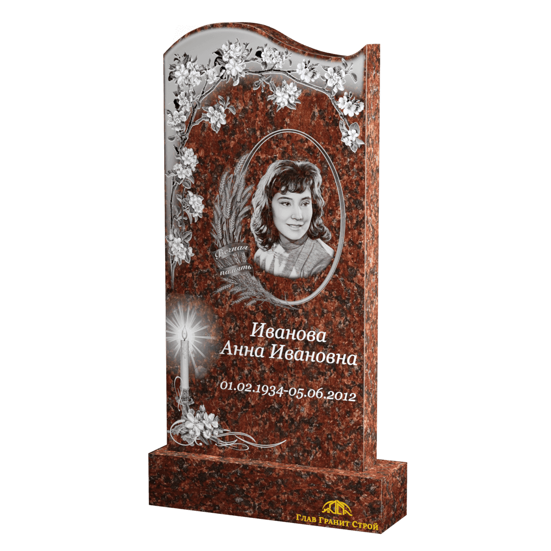 Волна из капустинского гранита по контуру гравировки