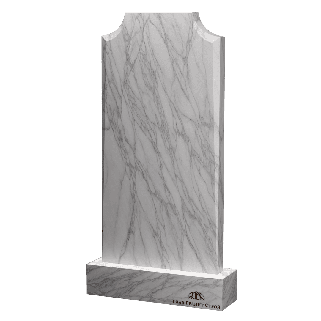 Вертикальный памятник из мрамора "Плечи" с фаской