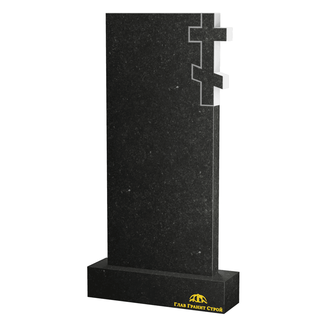 В06-02 Прямая стела из габбро-диабаза с крестом справа