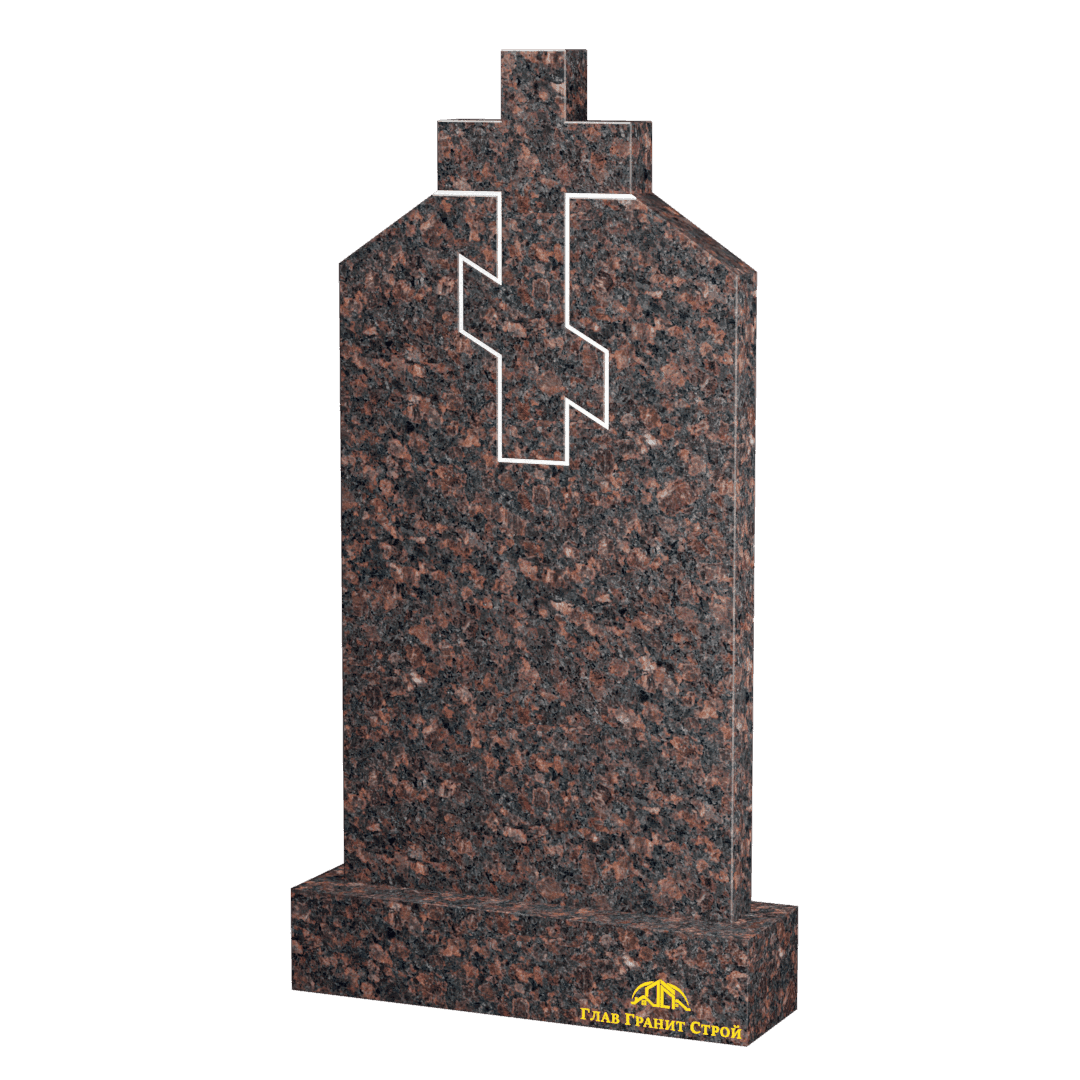 В06-04 Памятник из дымовского гранита с крестом в центре