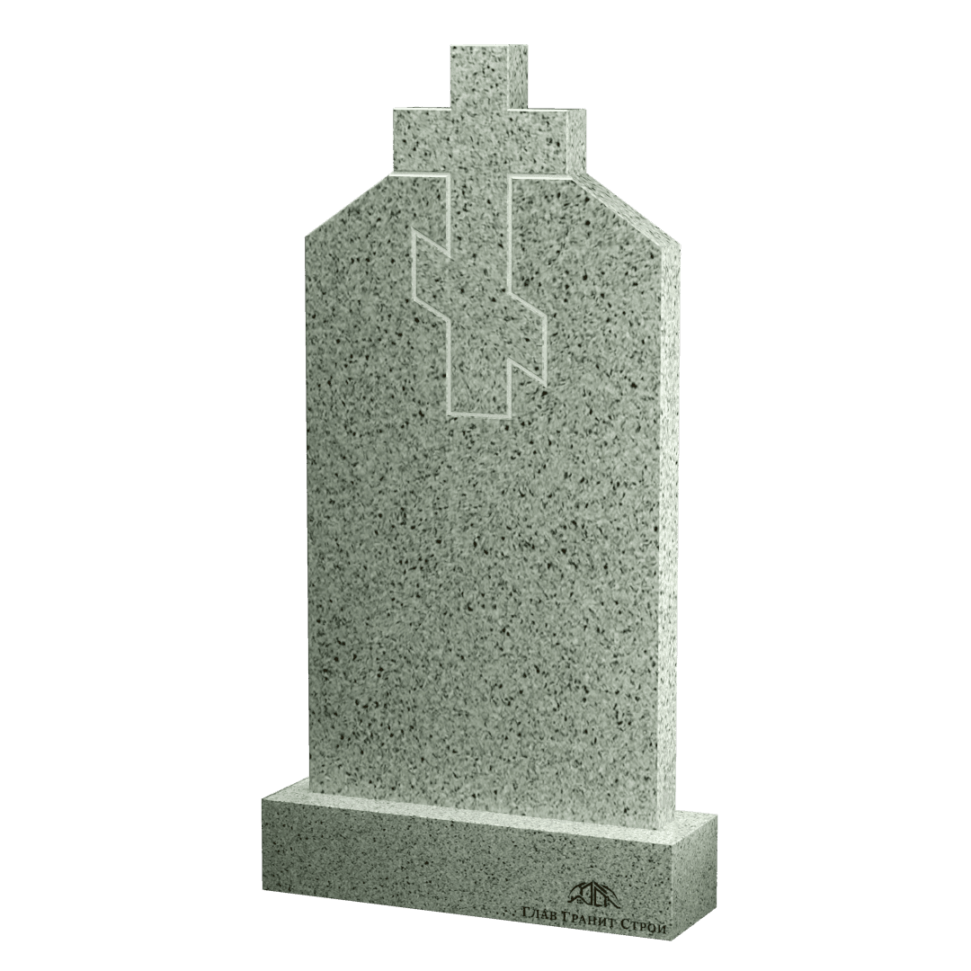 В06-04 Памятник из мансуровского гранита с крестом в центре