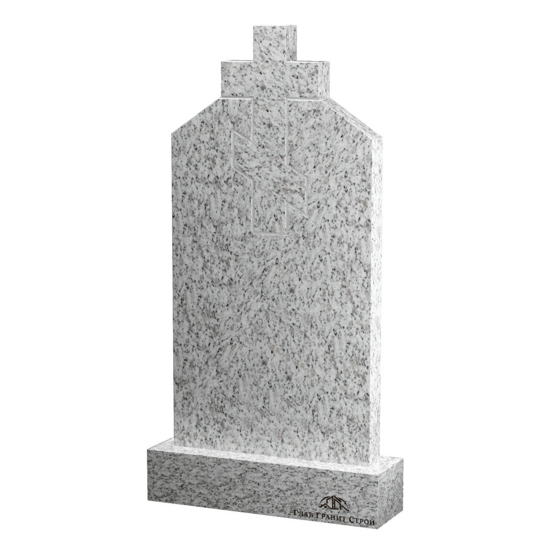 В06-04 Памятник из покостовского гранита с крестом в центре