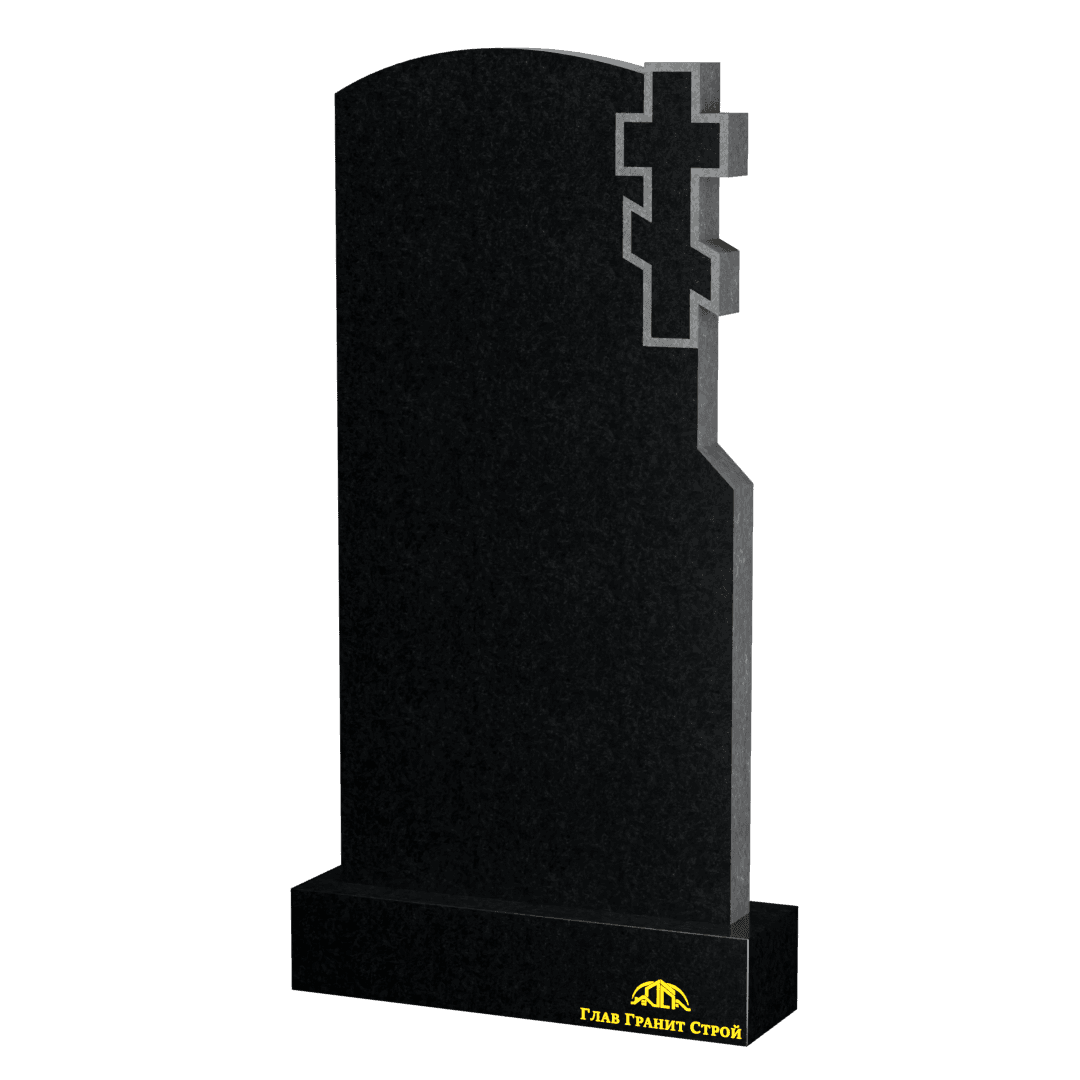 В06-07 Памятник из букинского гранита Дуга и крест справа