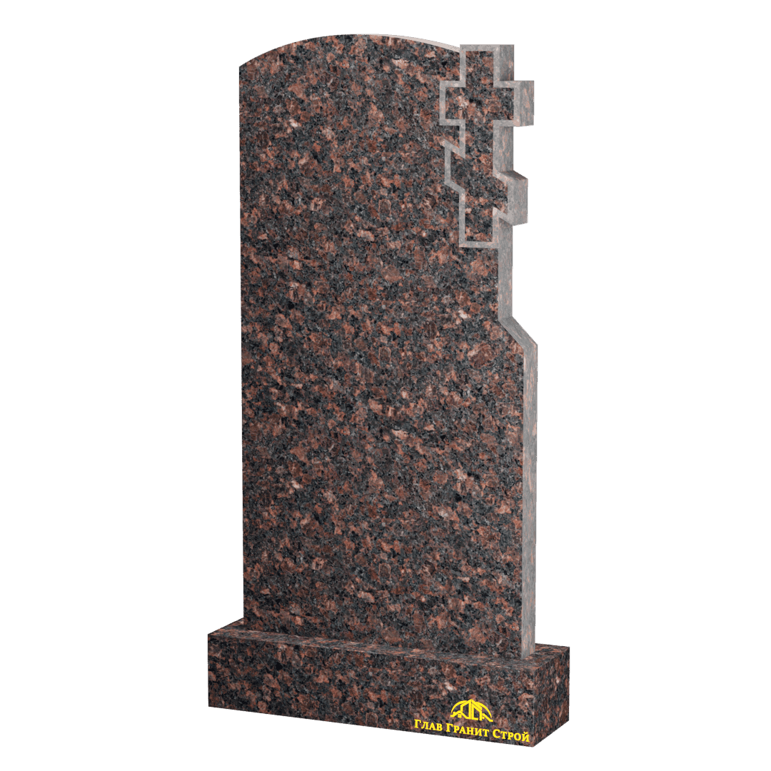 В06-07 Памятник из дымовского гранита Дуга и крест справа
