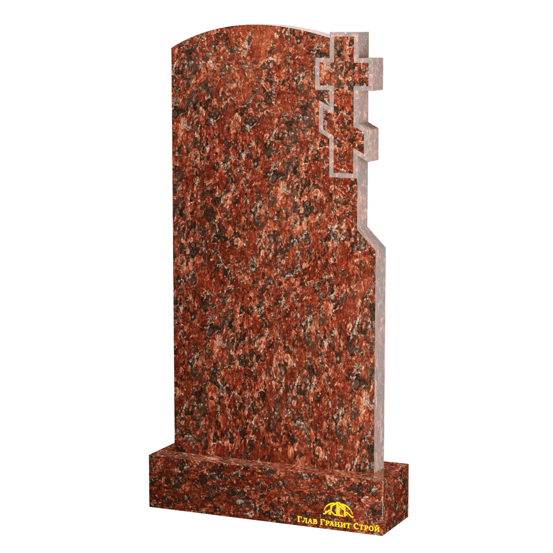 В06-07 Памятник из капустинского гранита Дуга и крест справа