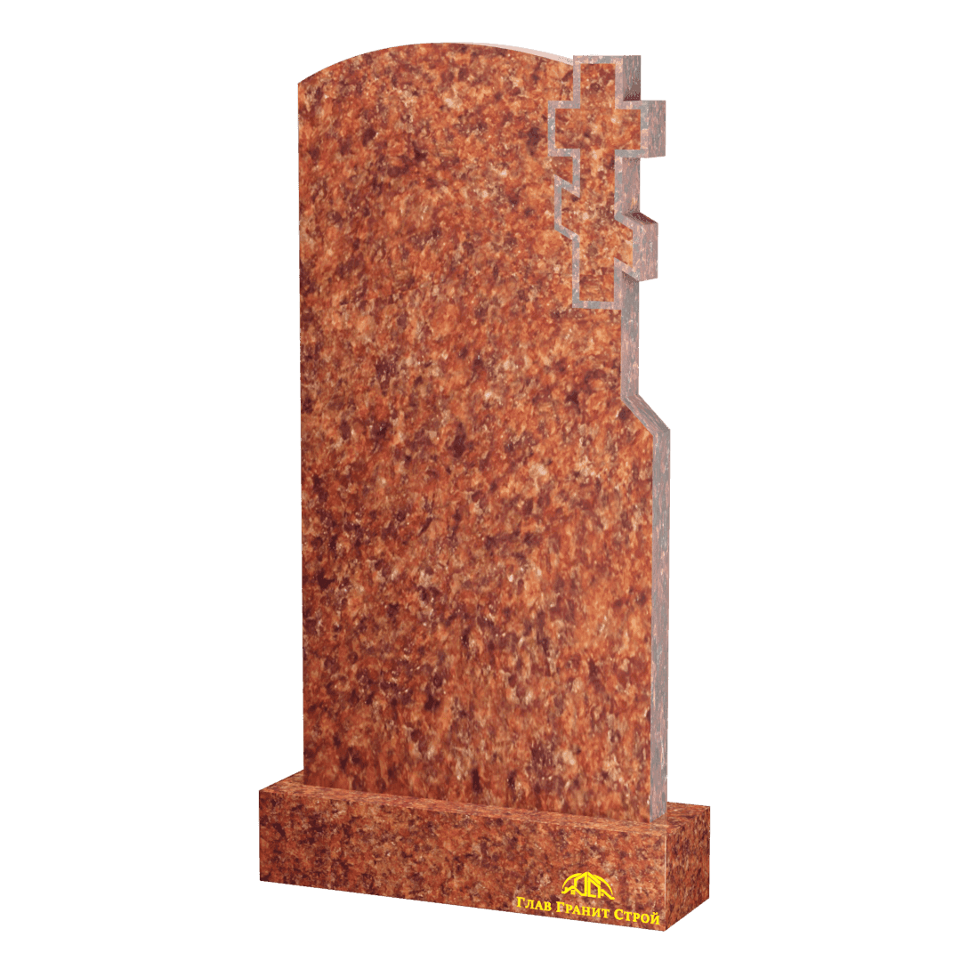 В06-07 Памятник из лезниковского гранита Дуга и крест справа