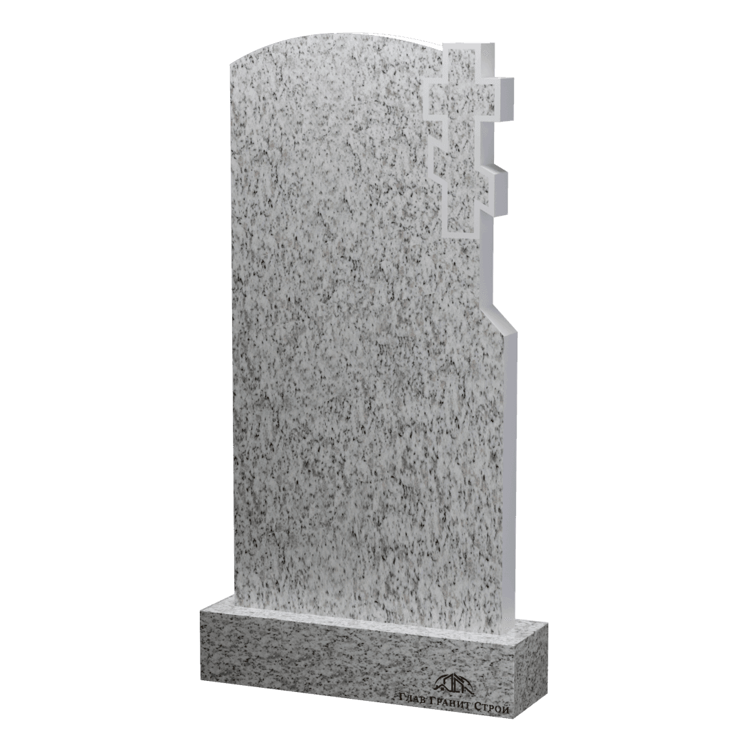 В06-07 Памятник из покостовского гранита Дуга и крест справа