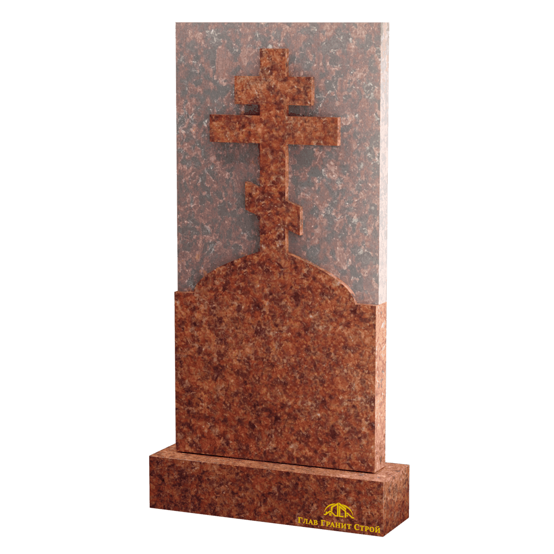 В06-08 Прямоугольный памятник из лезниковского гранита с крестом на голгофе