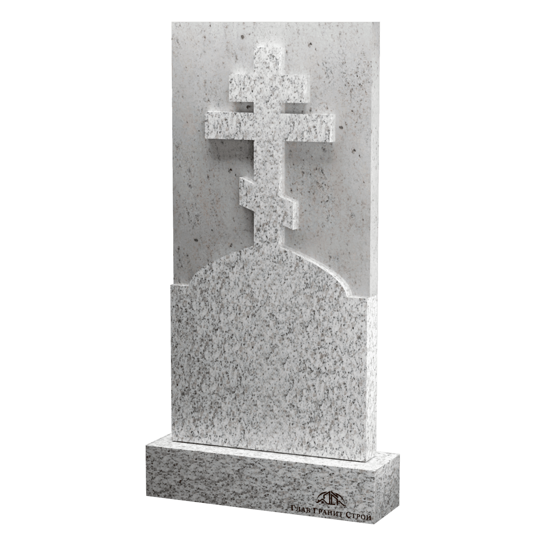 В06-08 Прямоугольный памятник из покостовскоо гранита с крестом на голгофе