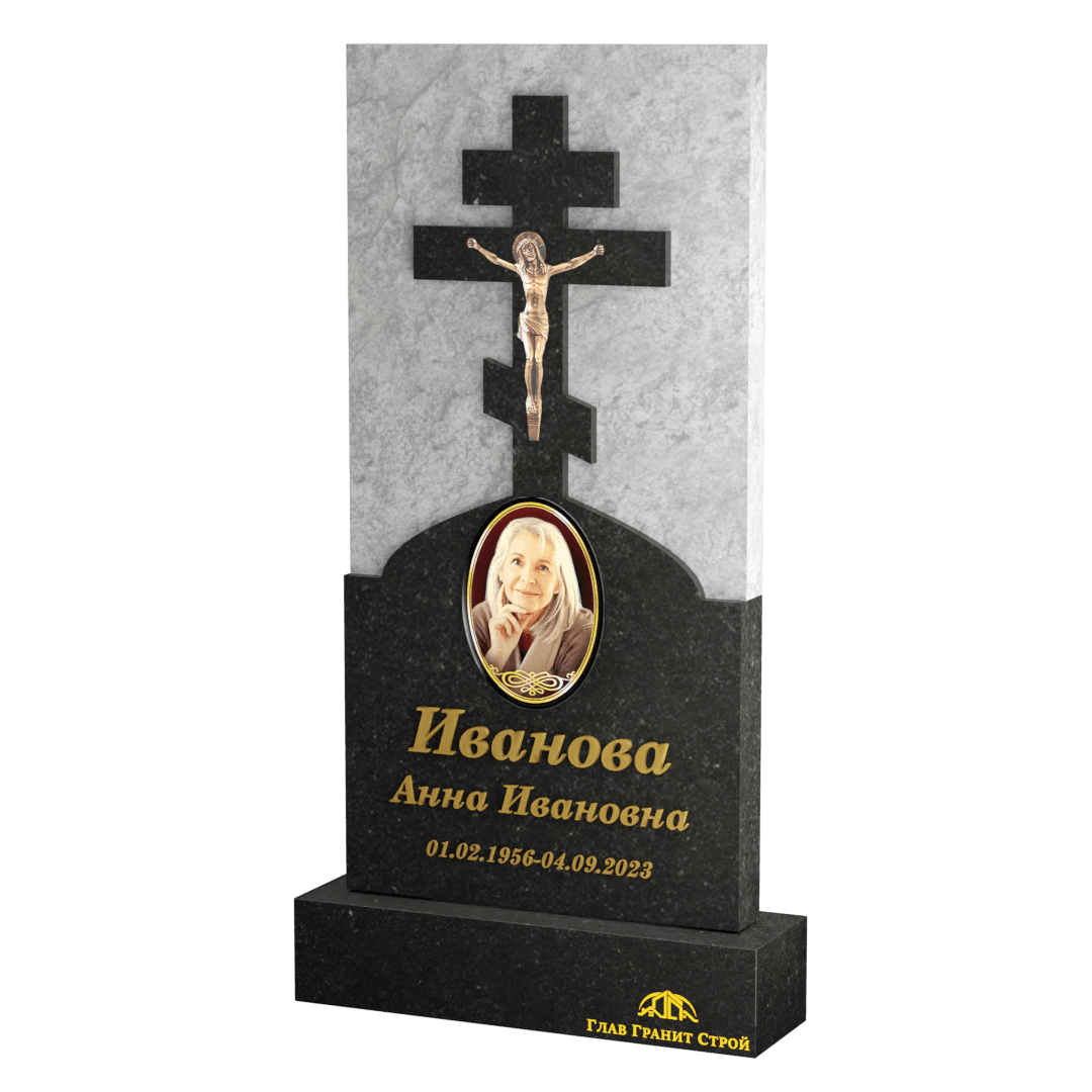 Крест на неполированном граните