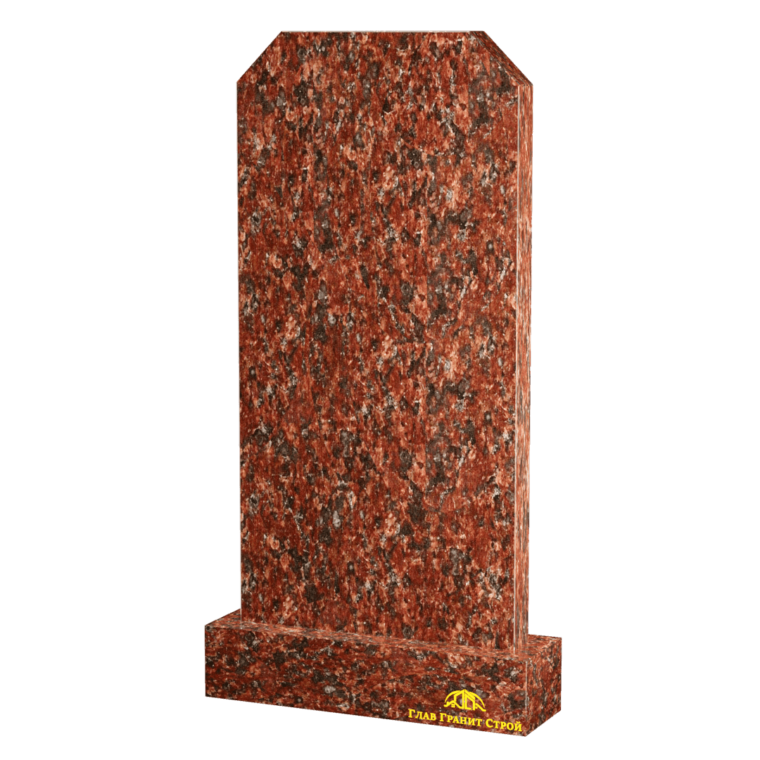 Вертикальный памятник с усеченными углами из капустинского гранита