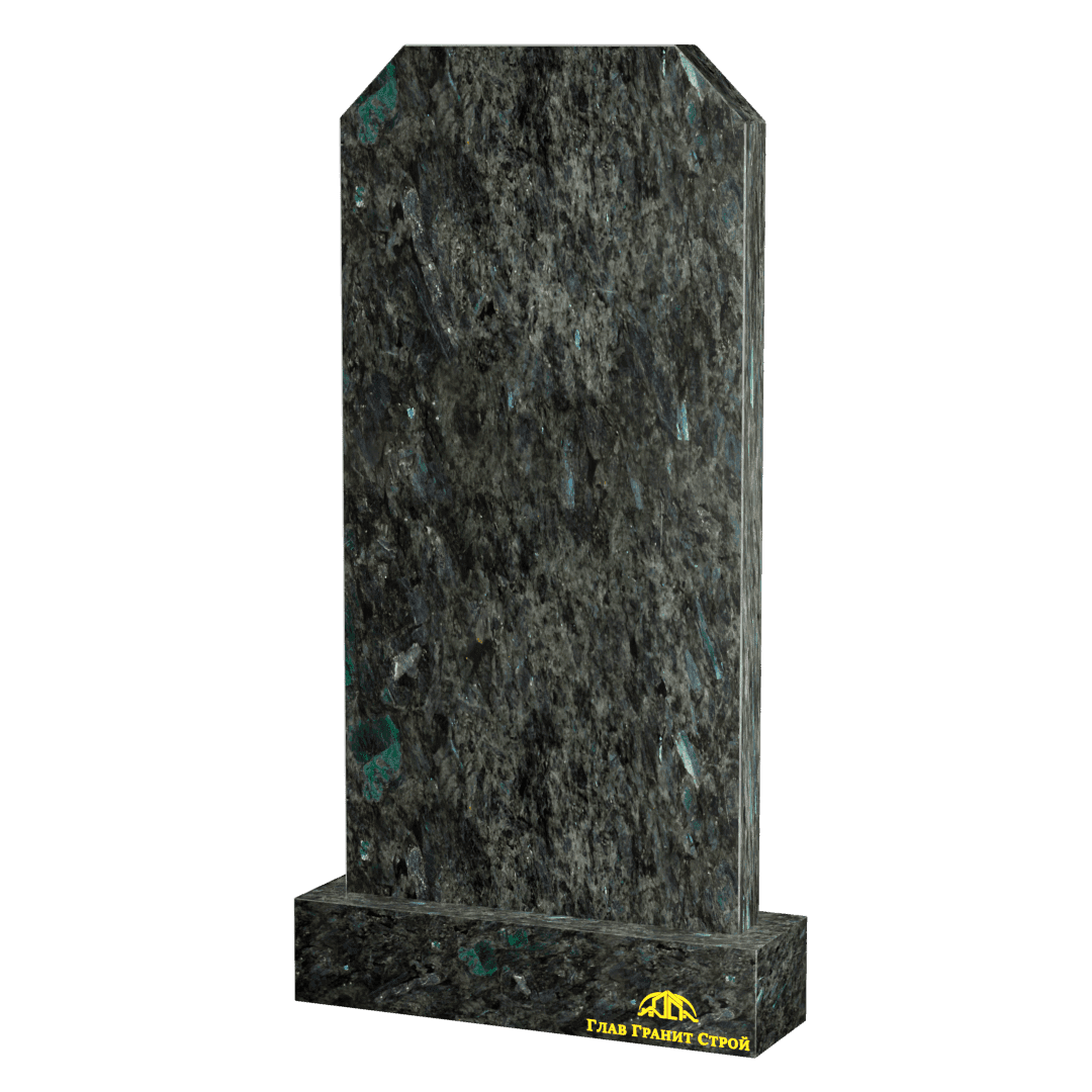 Вертикальный памятник с усеченными углами из лабрадорита