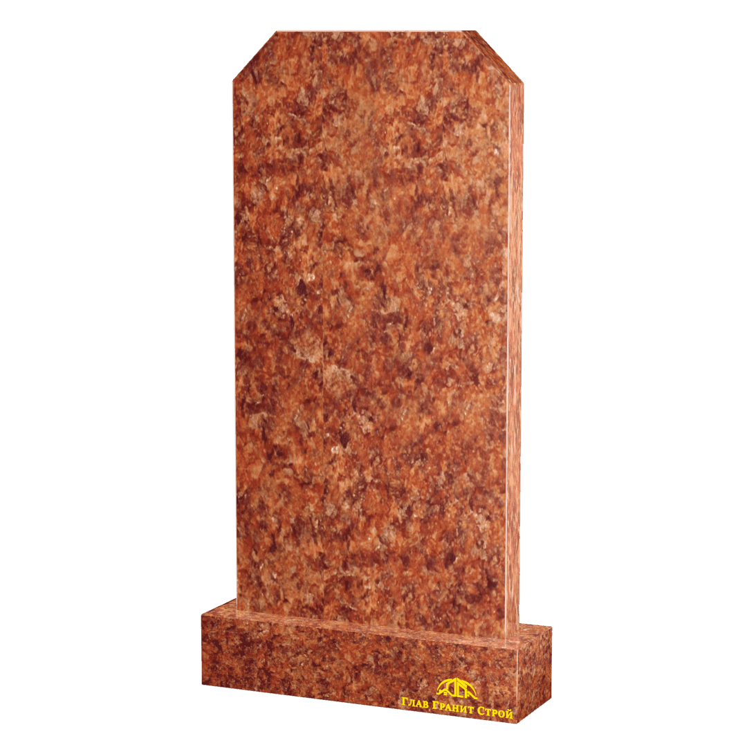 Вертикальный памятник с усеченными углами из лезниковского гранита