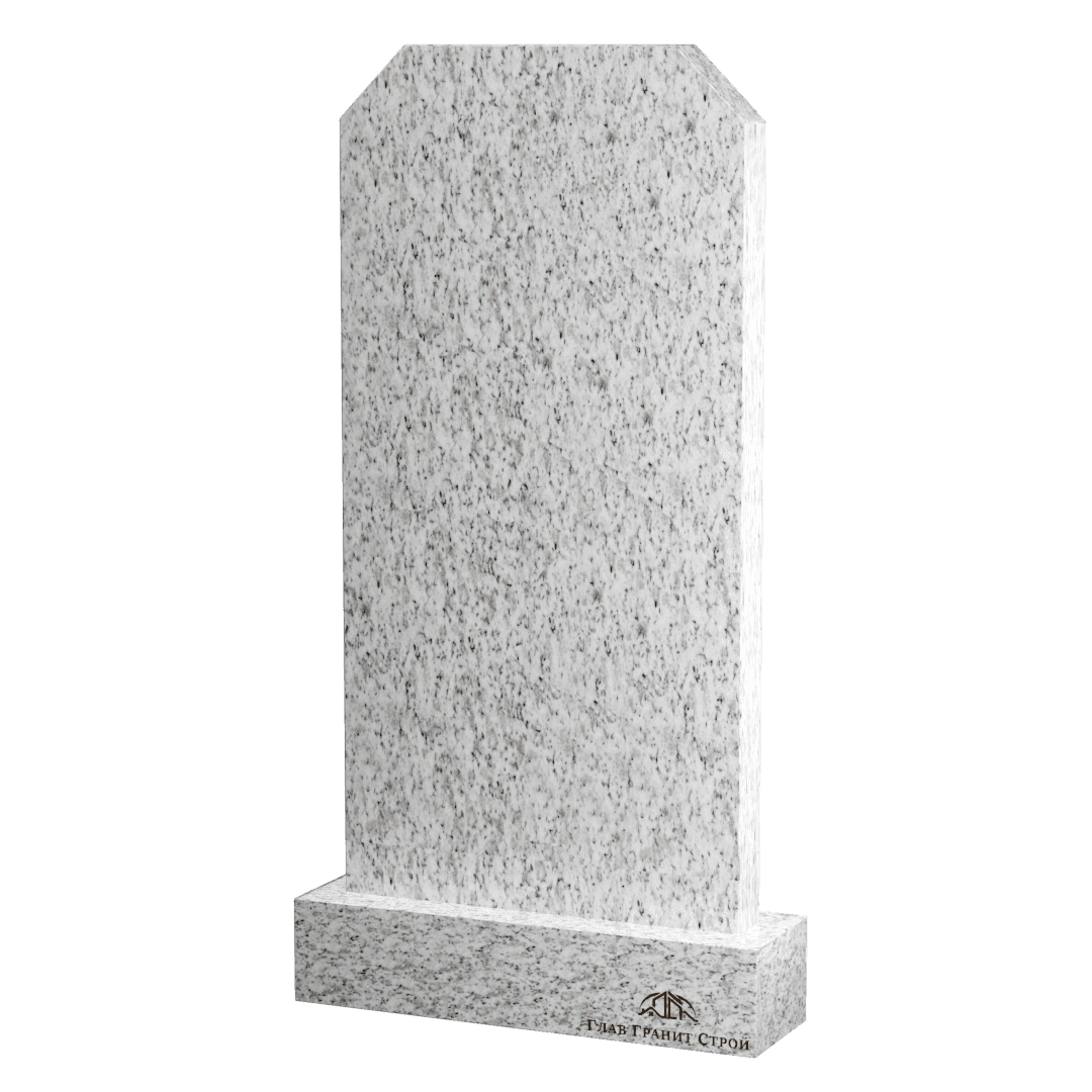 Вертикальный памятник с усеченными углами из покостовского гранита