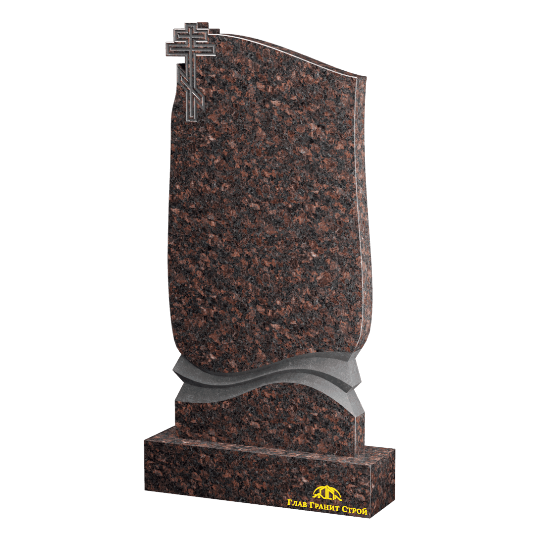 Памятник с крестом и складками из дымовского гранита