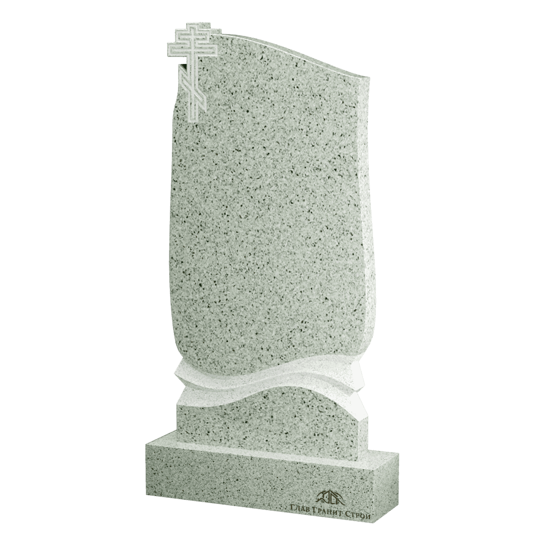 Памятник с крестом и складками из мансуровского гранита